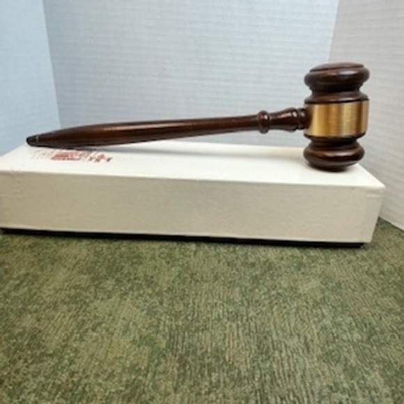 Symbol of Leadership Wood Gavel with Gold Band Made in America 10.5 Inch - Picture 3 of 8